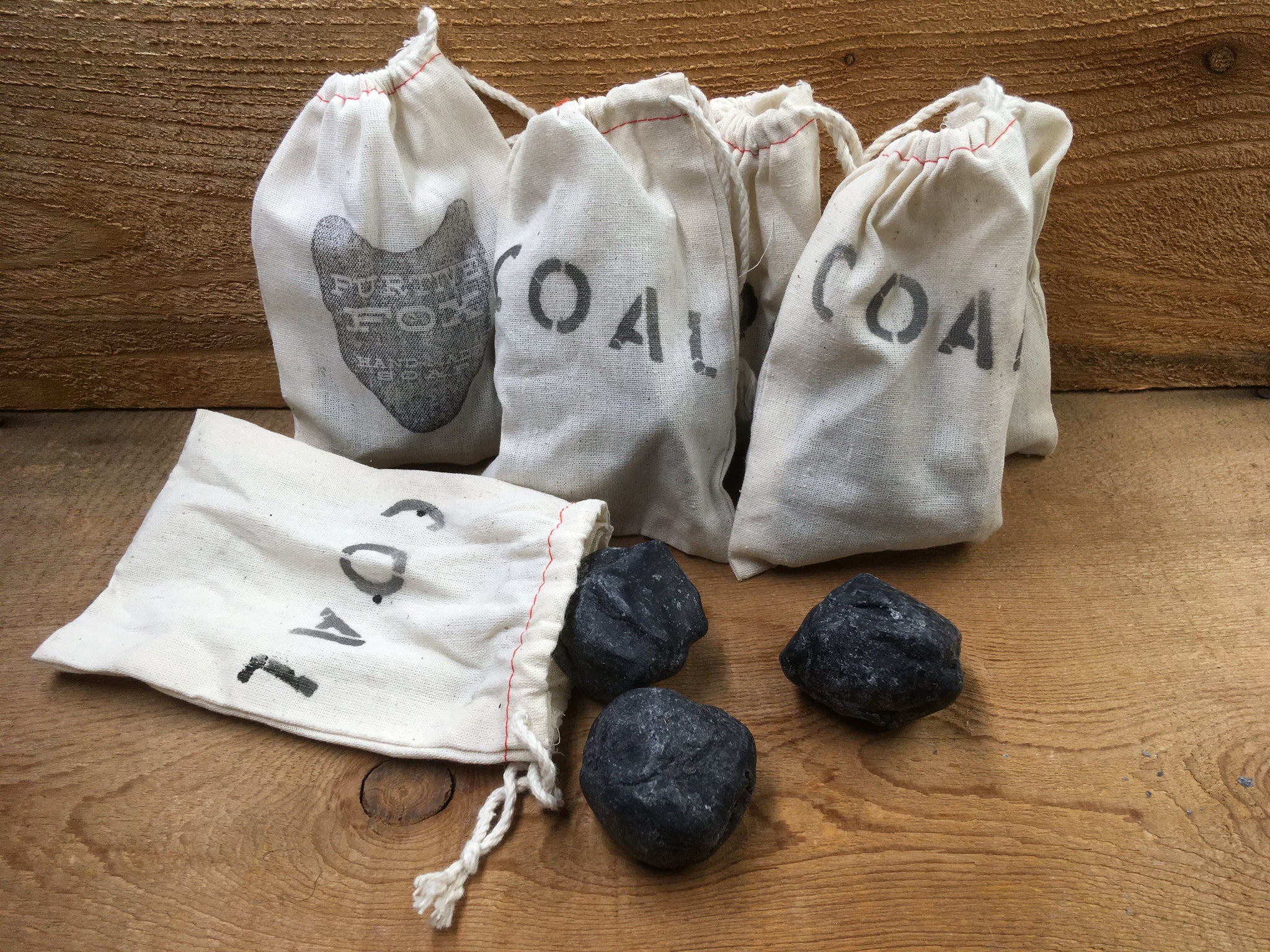 Bag o' COAL hand soap with spruce, rosemary, thyme & charcoal